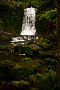 Beautiful Horseshoe Falls in Mount Field National Park, Tasmania, Australia.