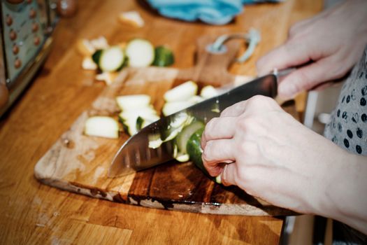 Fresh and tasty vegetables in the kitchen. Vegetarian food concept.