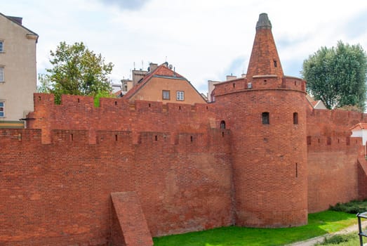 Medieval fortress in the center of Warsaw. Architectural heritage of Poland.