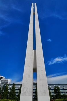 SINGAPORE - AUGUST 16: Memorial monument erected to house the ashes of people who have died during the Japanese Occupation in Singapore from 1942-1945, as seen on August 16, 2012.