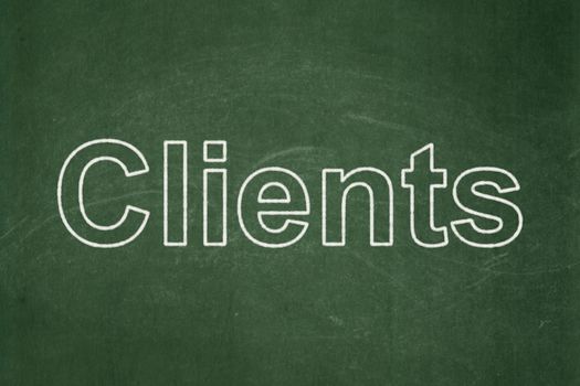 Finance concept: text Clients on Green chalkboard background