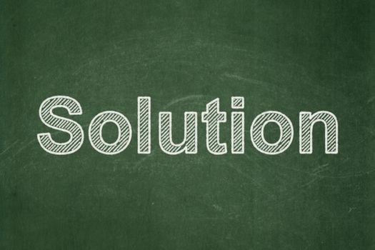 Business concept: text Solution on Green chalkboard background