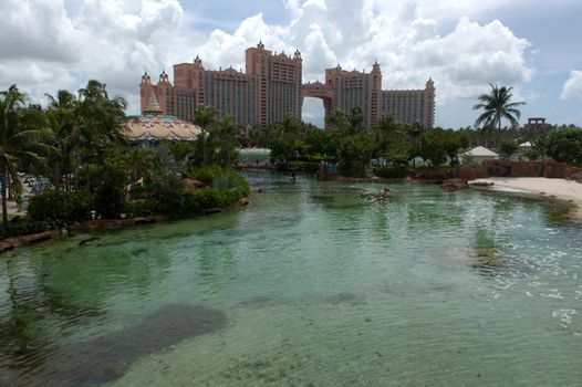Atlantis hotel in Nassau on summer day