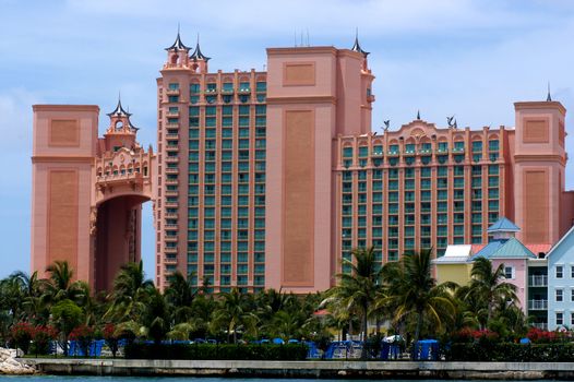Atlantis hotel in Nassau on summer day