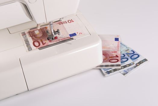 sew a euro banknote
