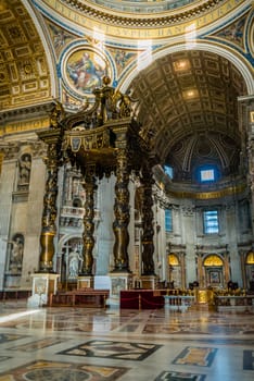 Altar in Saint Peter basilica church in Rome