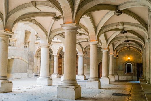 Chancellerie stone columns in Geneva historical center