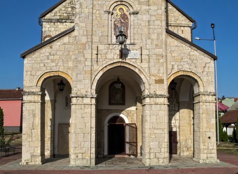 Orthodox stone church in Sremska Kamenica, Serbia