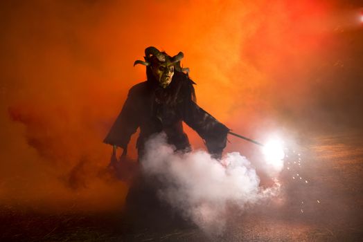 The traditional Krampus masks show in Tarvisio, North East Alps in Italy