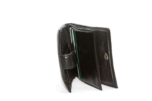 Black Wallet isolated white background.