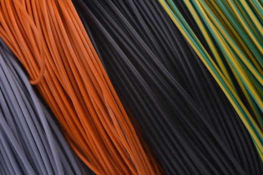 skein of colored electric wire