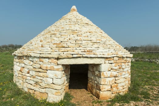 typical ancient stone building of the Istria region in Croatia