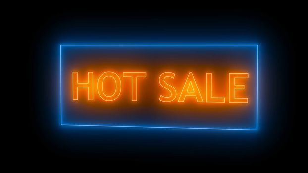 Neon hot sale sign. Digital illustration. 3d rendering