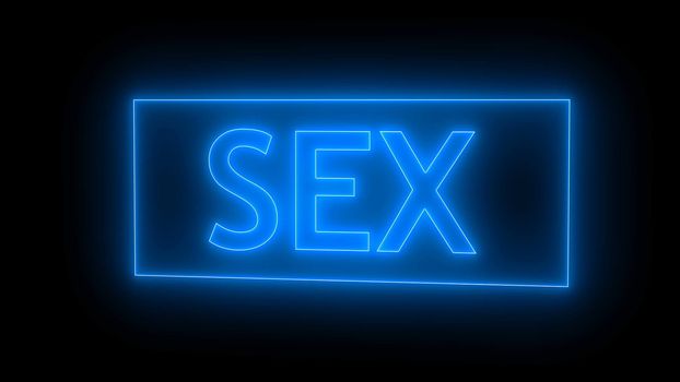 Neon Sex sign. Digital illustration. 3d rendering