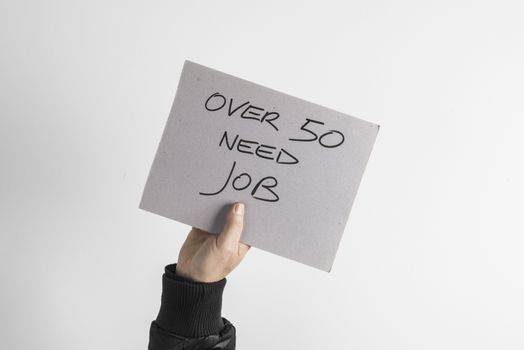sign with the word job search in hands