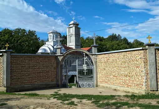 Entrance into monastery complex Privina Glava, Sid, Serbia