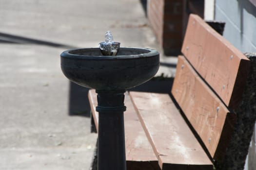 Public water foundain in front of City Hall in small town, Washington State