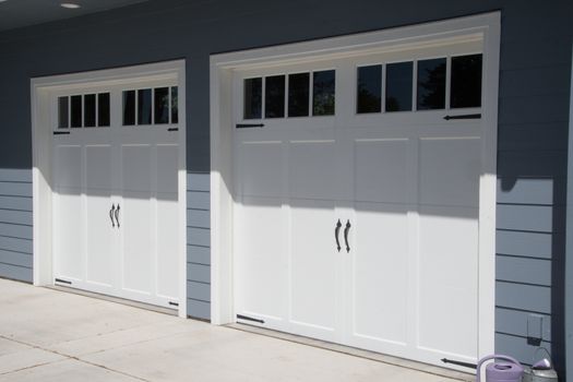 Garage doors in small town, Washington State.