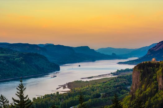 Sunset on the gorge from Portland Women's Forum viewpoint.