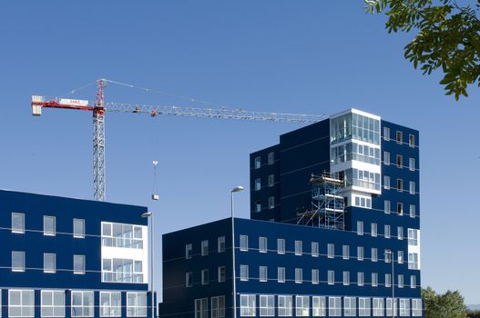 modern blue building construction