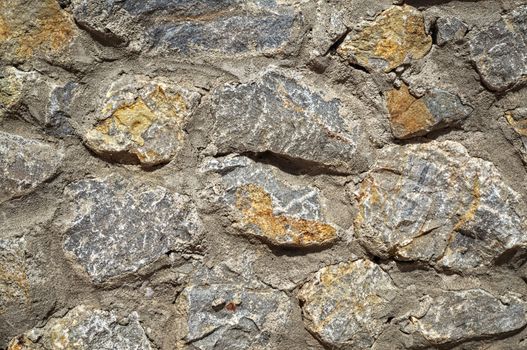 Old stone wall of a church, close up