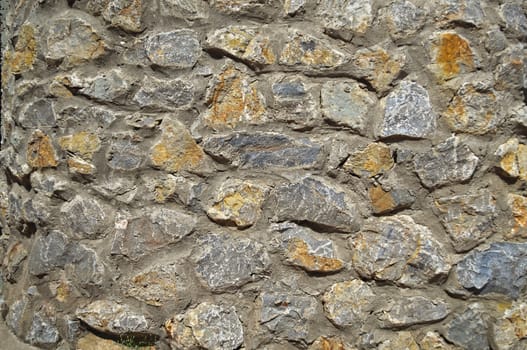 Old stone wall of a church, close up