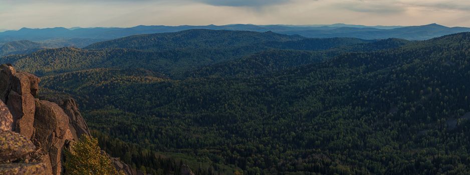 Beauty view in mountains of Altai. Kolyvan range - a mountain range in the north-west of the Altai Mountains, in the Altai Territory of Russia