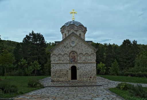 Main stone church monastery Hopovo in Serbia