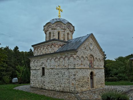 Main stone church monastery Hopovo in Serbia