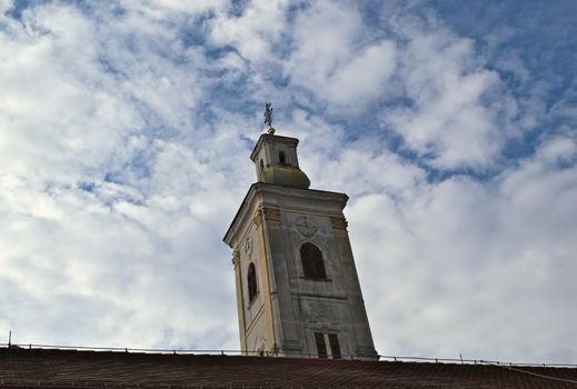 View on Monastery Big Remeta, Serbia, and clouds in background