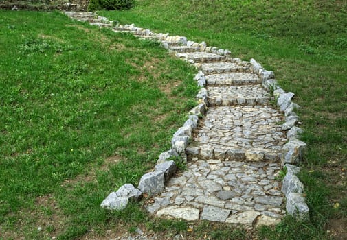 Stone stairs leading to top of the hill