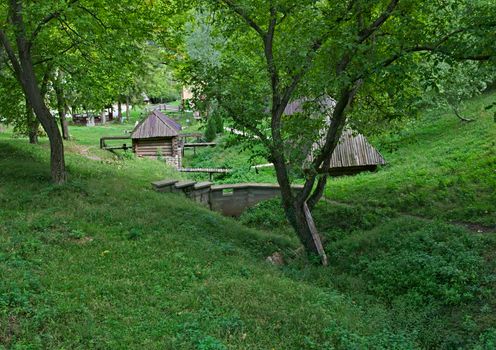 Look at etno village through trees