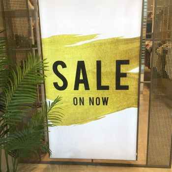Sale signage in shopfront window