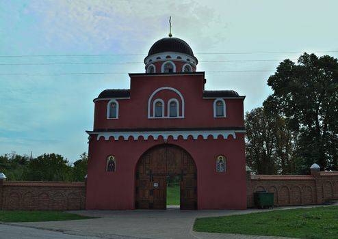 Entrance to monastery Krusedol, Serbia