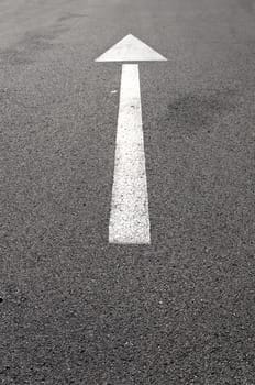 road indication painted on the pavement