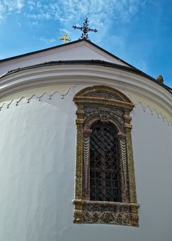 Window on a church at monastery Krusedol in Serbia