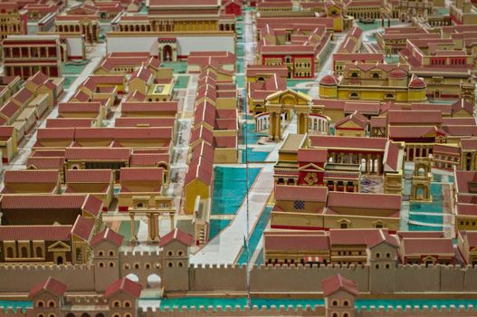 Miniature cardboard reconstruction of ancient roman city