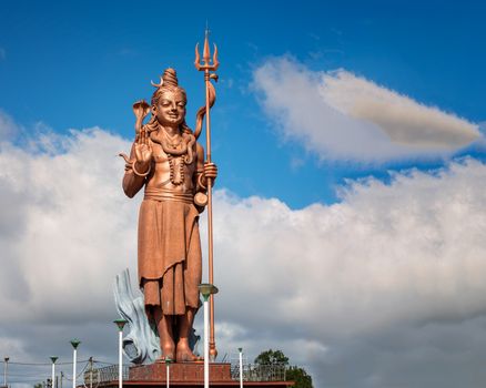 Big and amazing Shiva statue,near grand Bassin temple in Mauritius island.