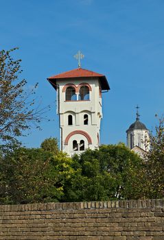 Bell towers in monastery Kovilj, Serbia