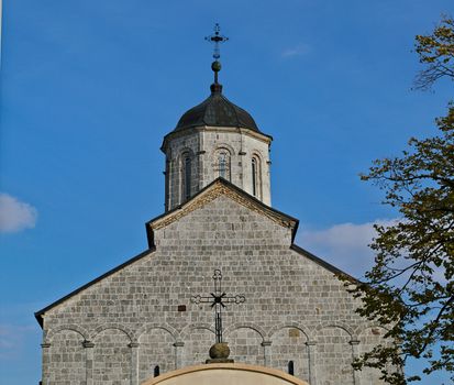 Main stone church in monastery Kovilj, Serbia
