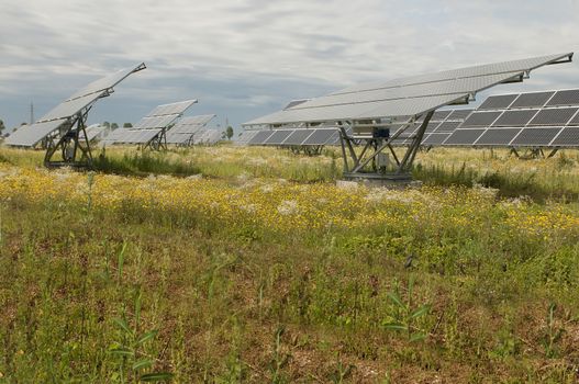 a park for the production of electricity with solar panels