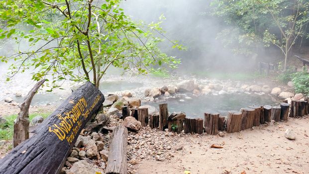 Tha Pai Natural Hot spring at mae hong son province, Thailand