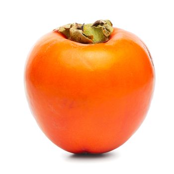 Persimmon fruit on white background.