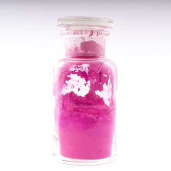 glass containers containing natural colored powder