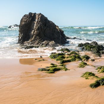 Beach with rocks in Almograve Alentejo Portugal