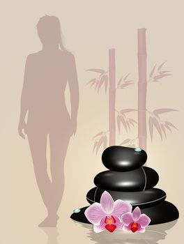 illustration of hot stones for beauty center