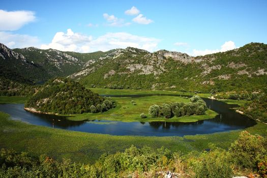 Mountain river and small delta