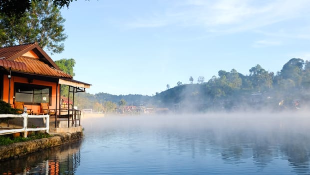 Dawn at Ban Rak thai Lake in Mae Hong Son province ,Thailand