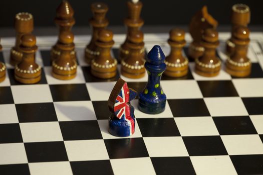 chess game Great Britain and the European Union, Brexit British and European confrontation
