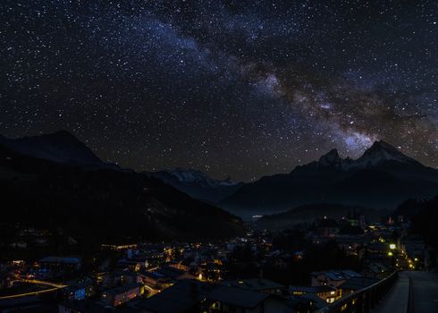 Beautiful Summer Milky Way over Berchtesgaden, Germany
